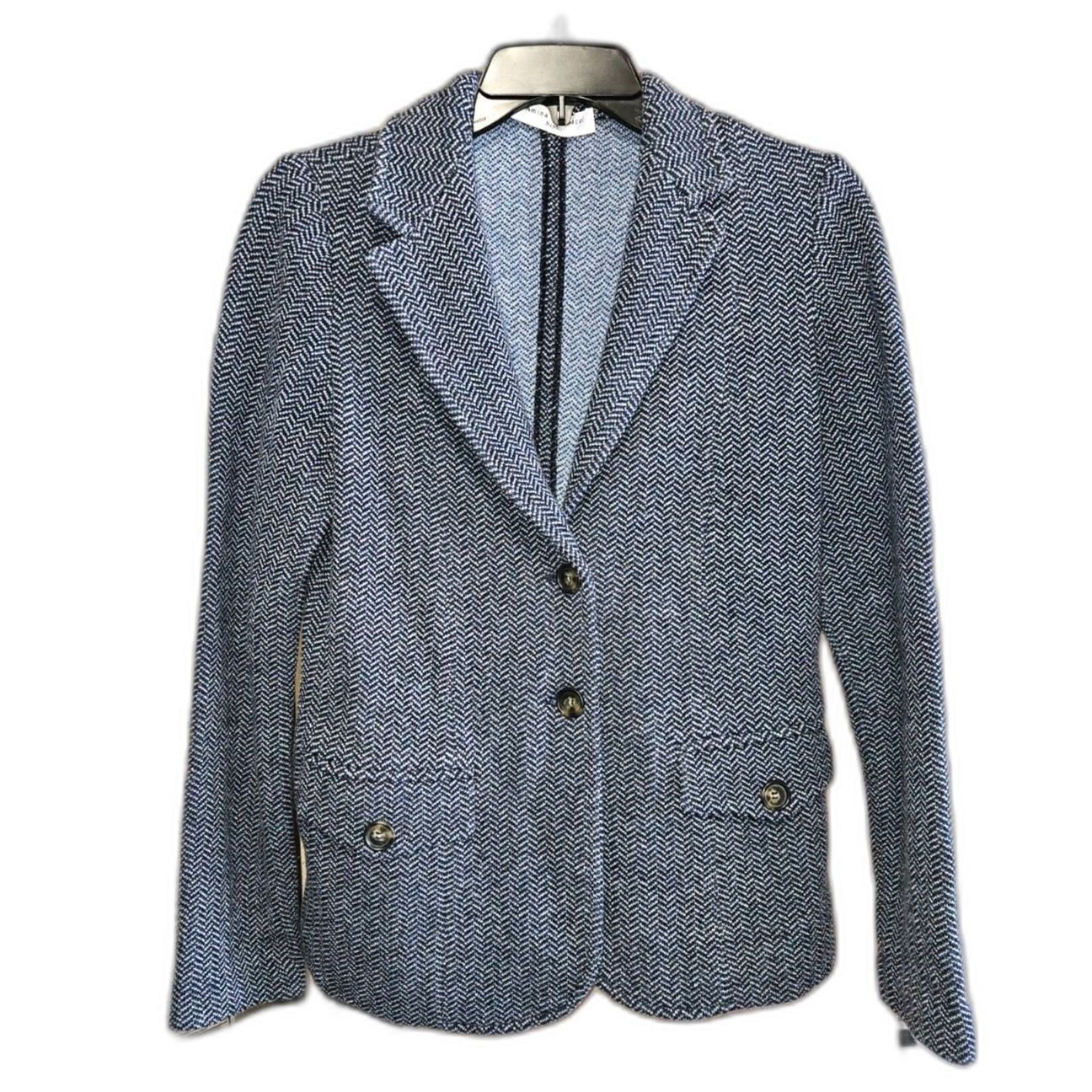 Amina Rubinacci Cashmere Herringbone Work Jacket Size 12